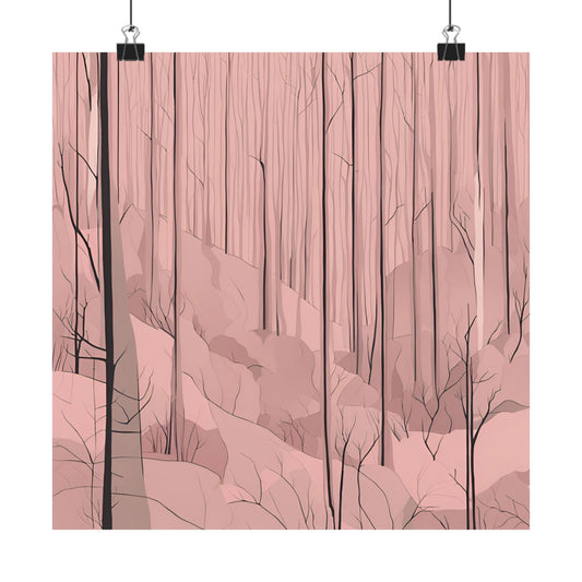 Lonely Forest Pink 20 Matte Square Posters