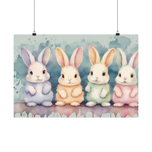 Nursery Bunnies 1 Matte Horizontal Posters