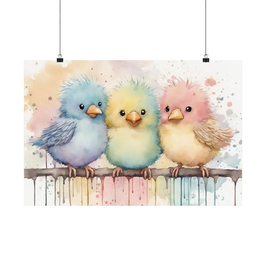 Nursery Birdies 1 Matte Horizontal Posters