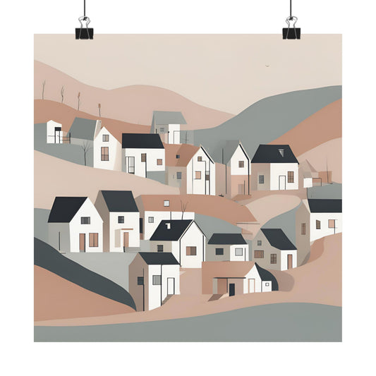 On The Hillside Nude 5 Matte Square Posters