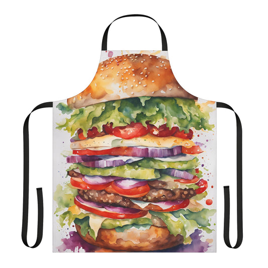 Burger 01 BBQ Themed Apron 5-Color Straps