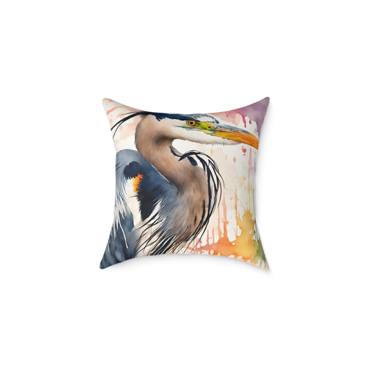 Heron 02 Poly Pillow - Natures Beauty Design