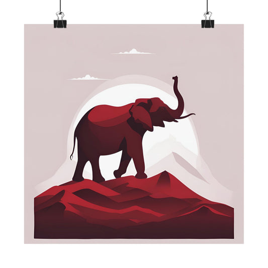 Lone Collection Elephant 1 Matte Square Posters