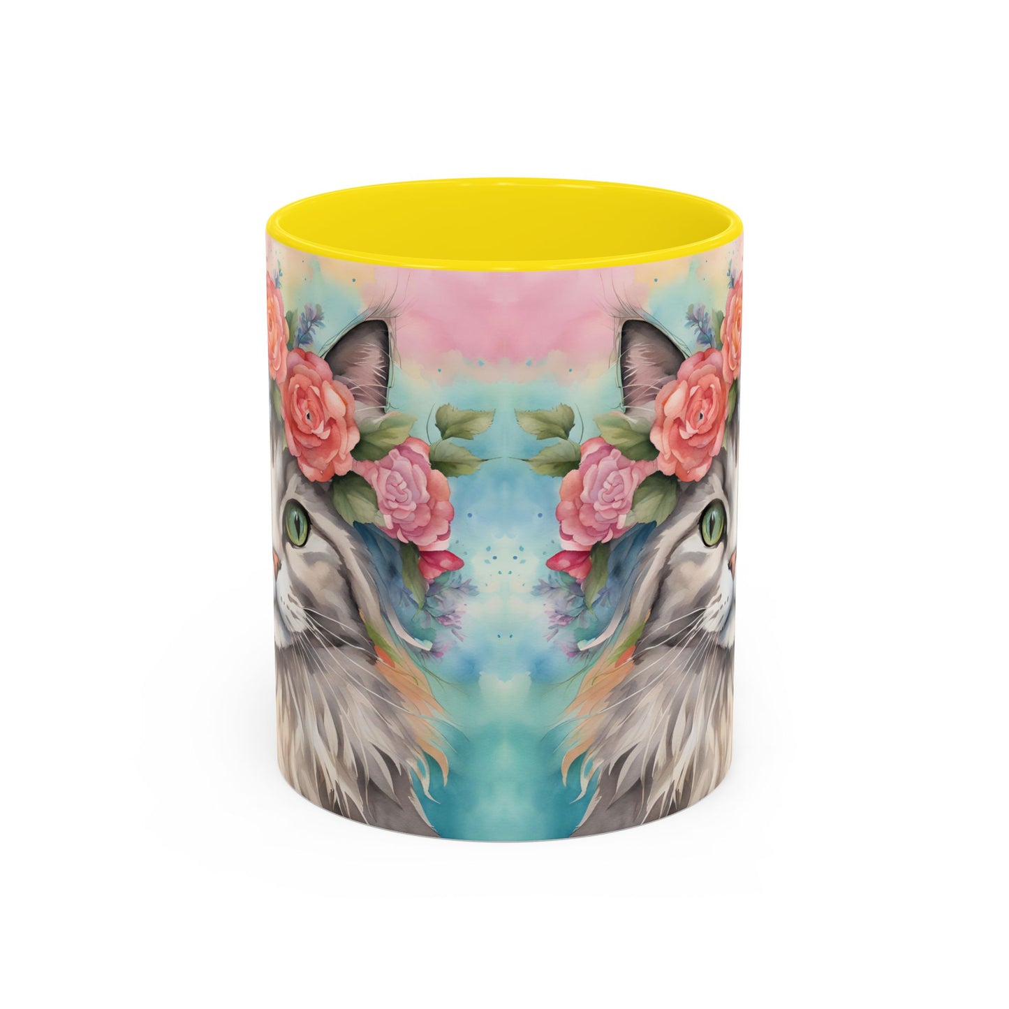 Floral Rag Doll Cat 03 Accent Coffee Mug - 11oz Perfect for Cat Lovers & Gifts