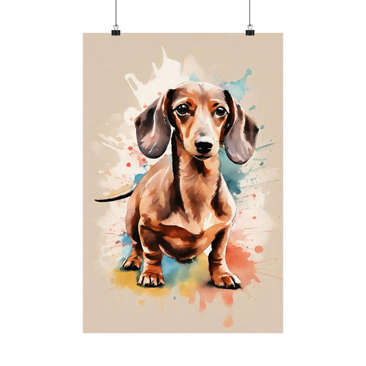 Dogs Dachshund 03 Matte Vertical Poster