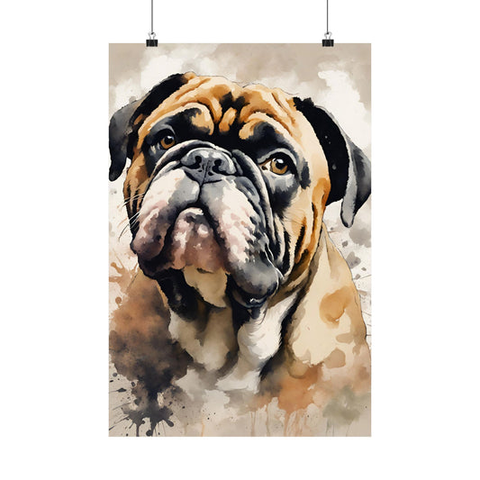 Dogs Bulldog 02 Matte Vertical Poster