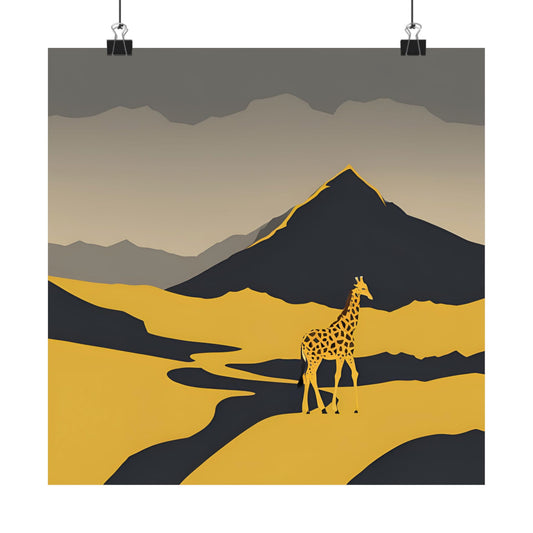 Lone Collection Giraffe 3 Matte Square Posters