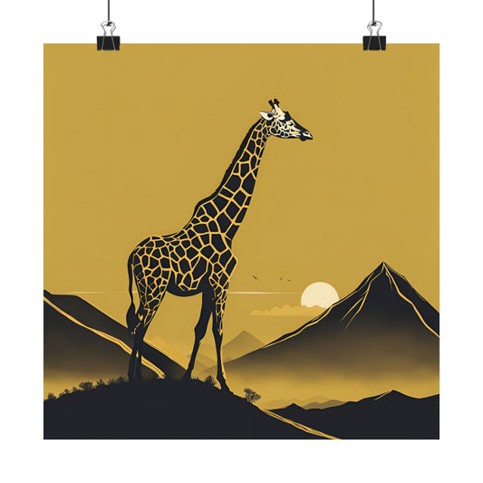Lone Collection Giraffe 10 Matte Square Posters