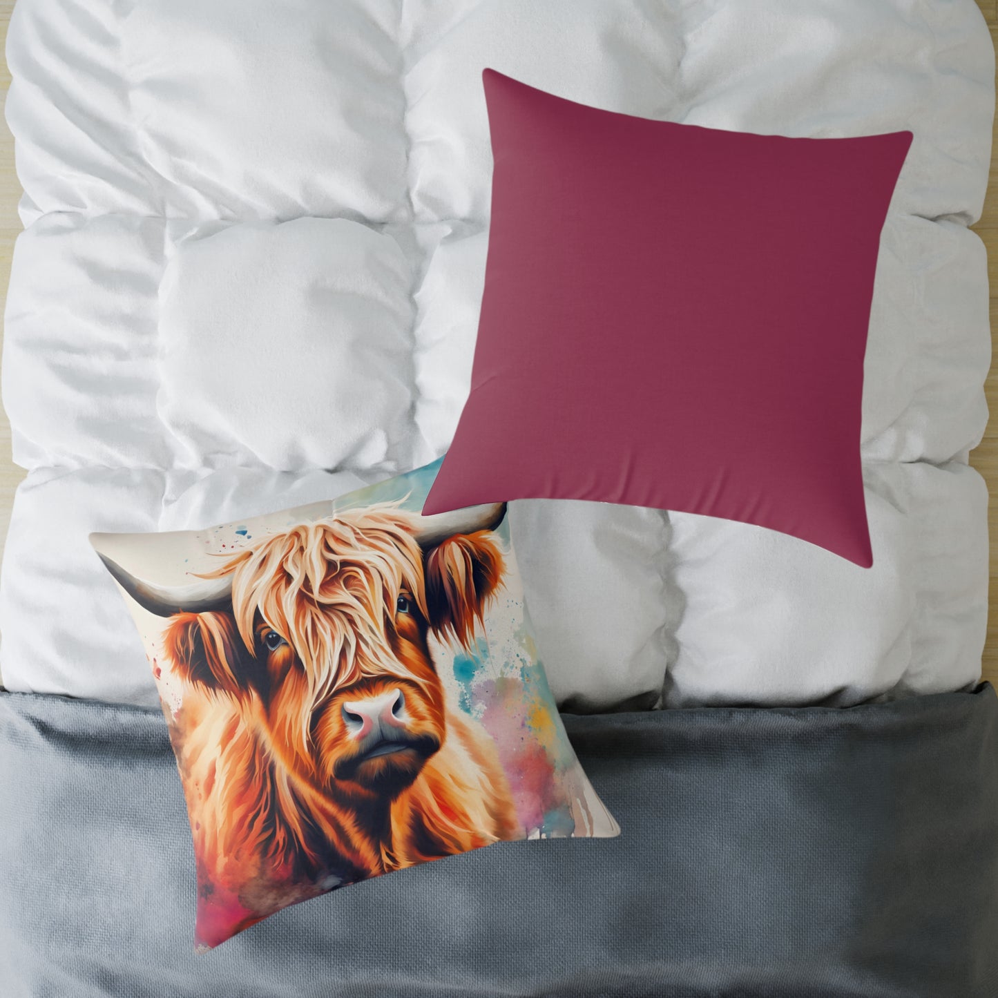 Highland Cow 02 Poly Pillow - Natures Beauty Design