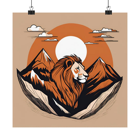 Lone Collection Lion 12 Matte Square Posters