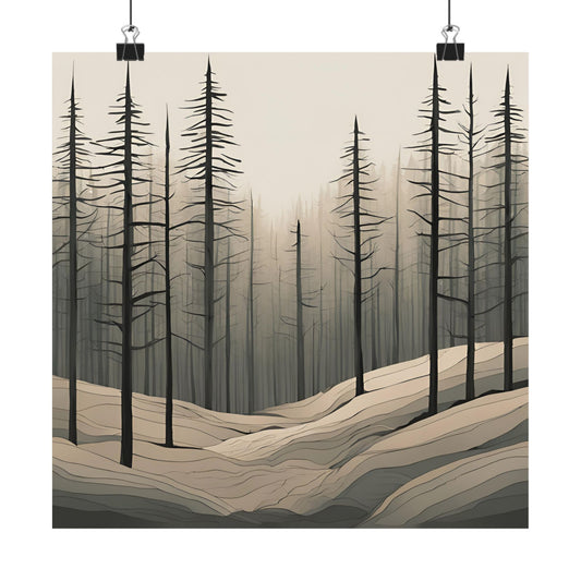 Lonely Forest 01 Matte Square Posters