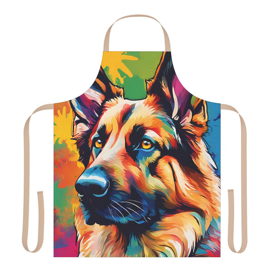 Multicolored German Shepherd Adult Apron (AOP)