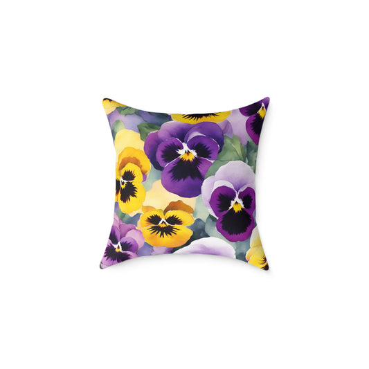 Pansies 01 Poly Pillow - Natures Beauty Design