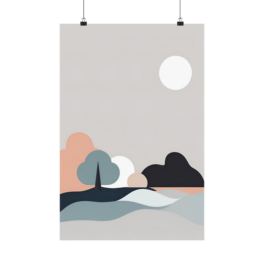 Nordic Winter Abstract 04 Matte Vertical Poster