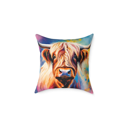 Highland Cow 03 Poly Pillow - Natures Beauty Design