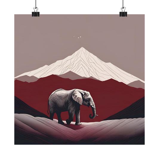 Lone Collection Elephant 5 Matte Square Posters