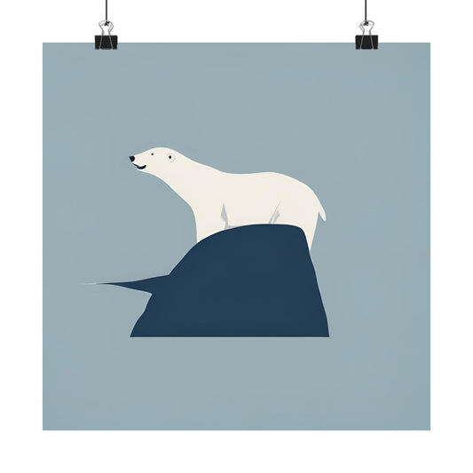 Lone Collection Polar Bear 9 Matte Square Posters