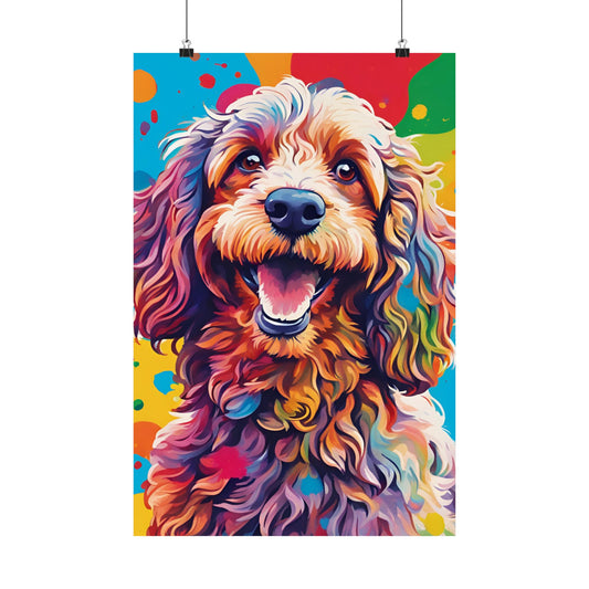 Multicolored Cockerpoo 1 Matte Vertical Poster