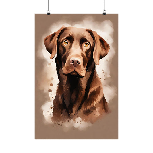 Dogs Chocolate Labrador 02 Matte Vertical Poster