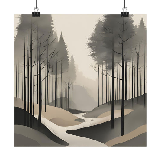 Lonely Forest 06 Matte Square Posters