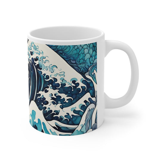 Japanese Waves Coffee Mug - Nature's Beauty Collection