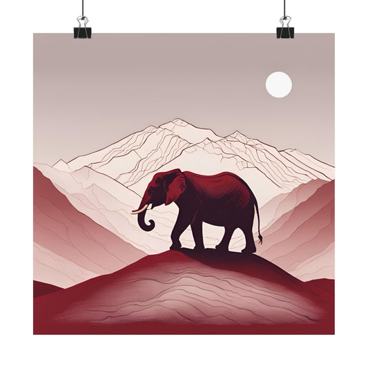 Lone Collection Elephant 6 Matte Square Posters
