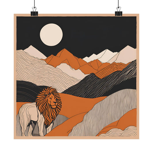 Lone Collection Lion 3 Matte Square Posters
