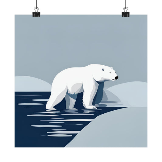 Lone Collection Polar Bear 7 Matte Square Posters