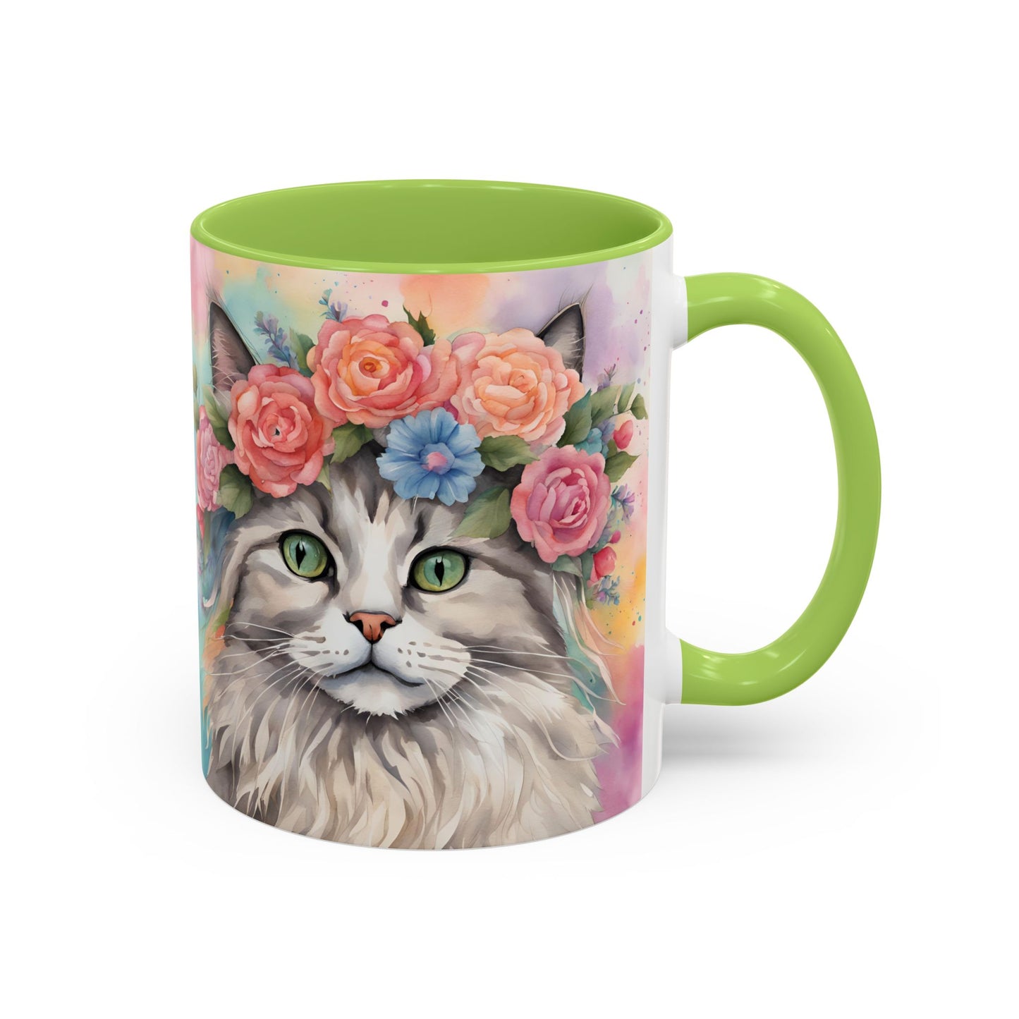Floral Rag Doll Cat 03 Accent Coffee Mug - 11oz Perfect for Cat Lovers & Gifts
