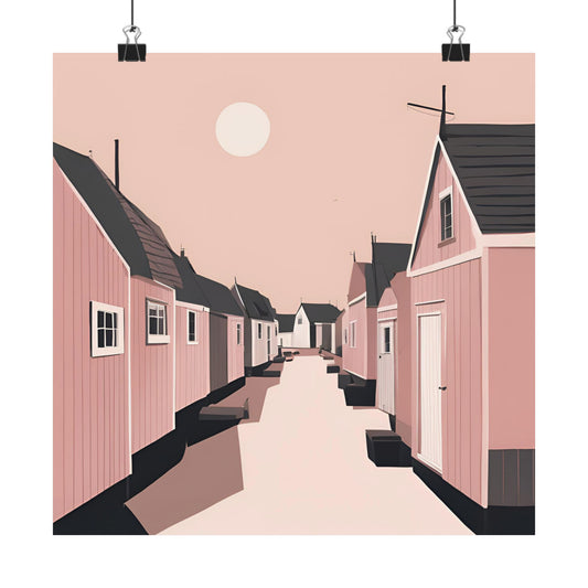 By The Sea Pink 2 Matte Square Posters