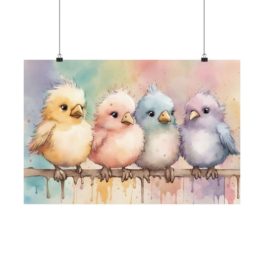 Nursery Birdies 6 Matte Horizontal Posters