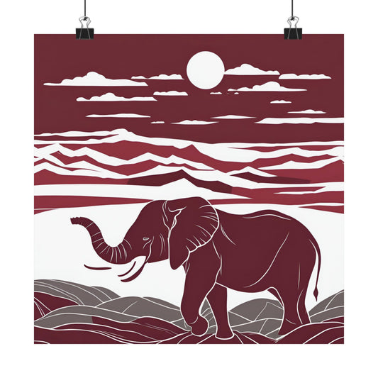 Lone Collection Elephant 10 Matte Square Posters