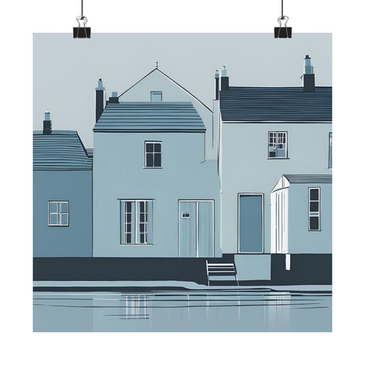 By The Sea Blue 1 Matte Square Posters