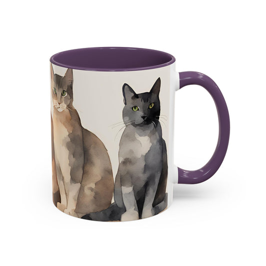 Kitties in a Row 4 Accent Mug 11oz