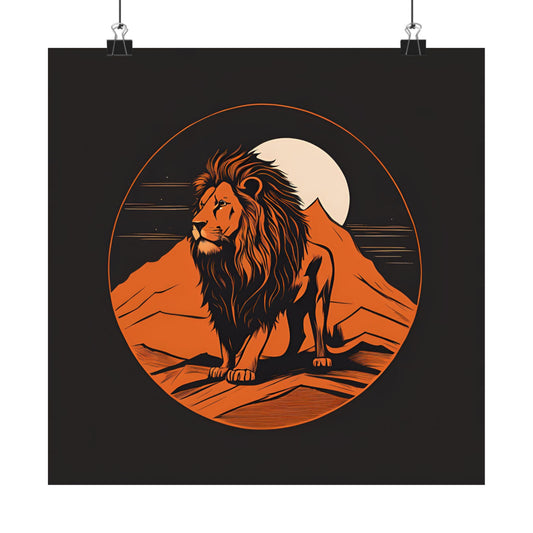 Lone Collection Lion 10 Matte Square Posters