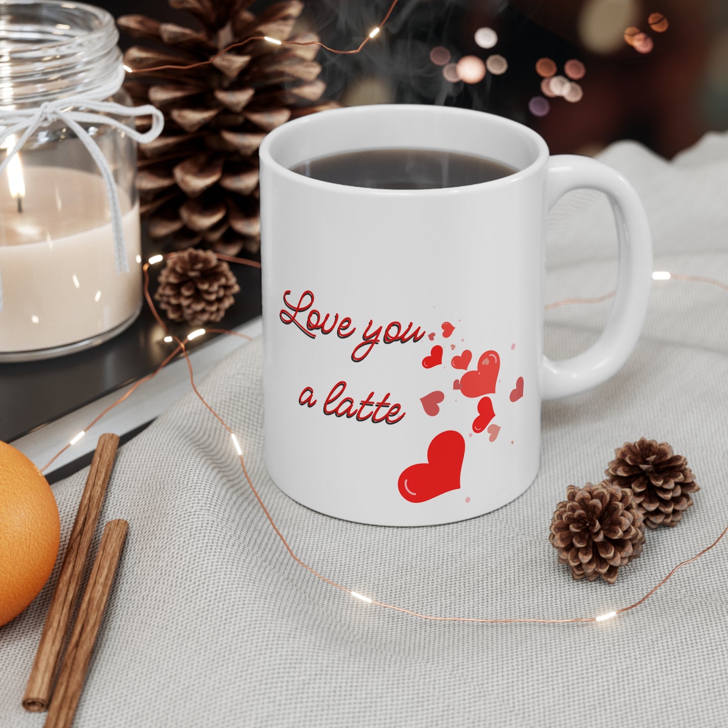 Love You A Latte Valentines Mug Ceramic 11oz
