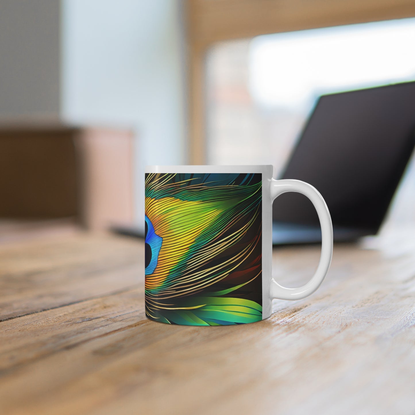 Peacock Feather 04 Mug - Nature's Beauty Collection