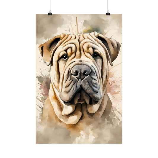 Dogs Shar Pei 01 Matte Vertical Poster