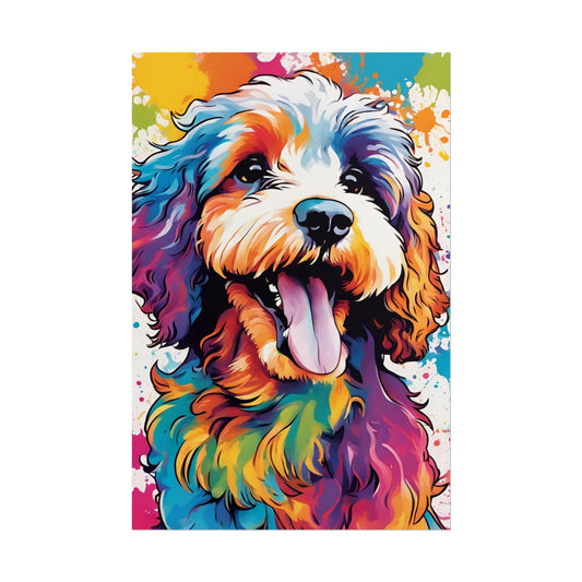 Multicolored Cockapoo 2 Matte Vertical Poster