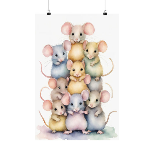 Nursery Mousie Tower 2 Matte Vertical Posters