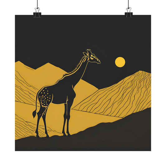 Lone Collection Giraffe 6 Matte Square Posters
