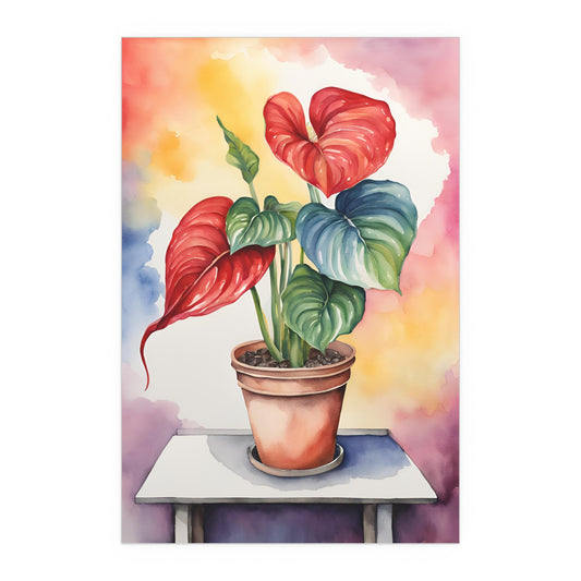 Multicolored Pot Plant 7 Indoor and Outdoor Silk Poster