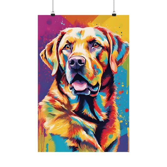 Multicolored Labrador 2 Matte Vertical Poster
