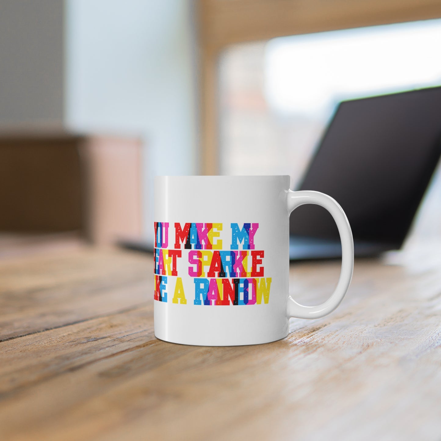You Make My Heart Sparkle Like A Rainbow Valentines Mug Ceramic 11oz