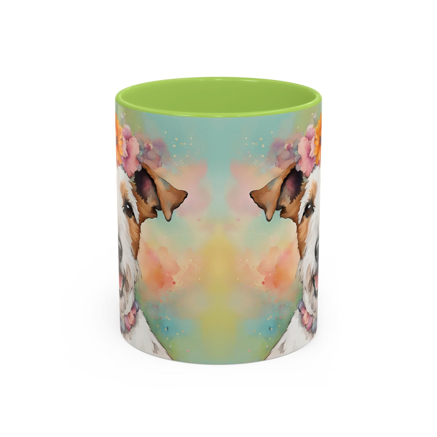 Fox Terrier 01 Accent Coffee Mug - Dog Lover Gift