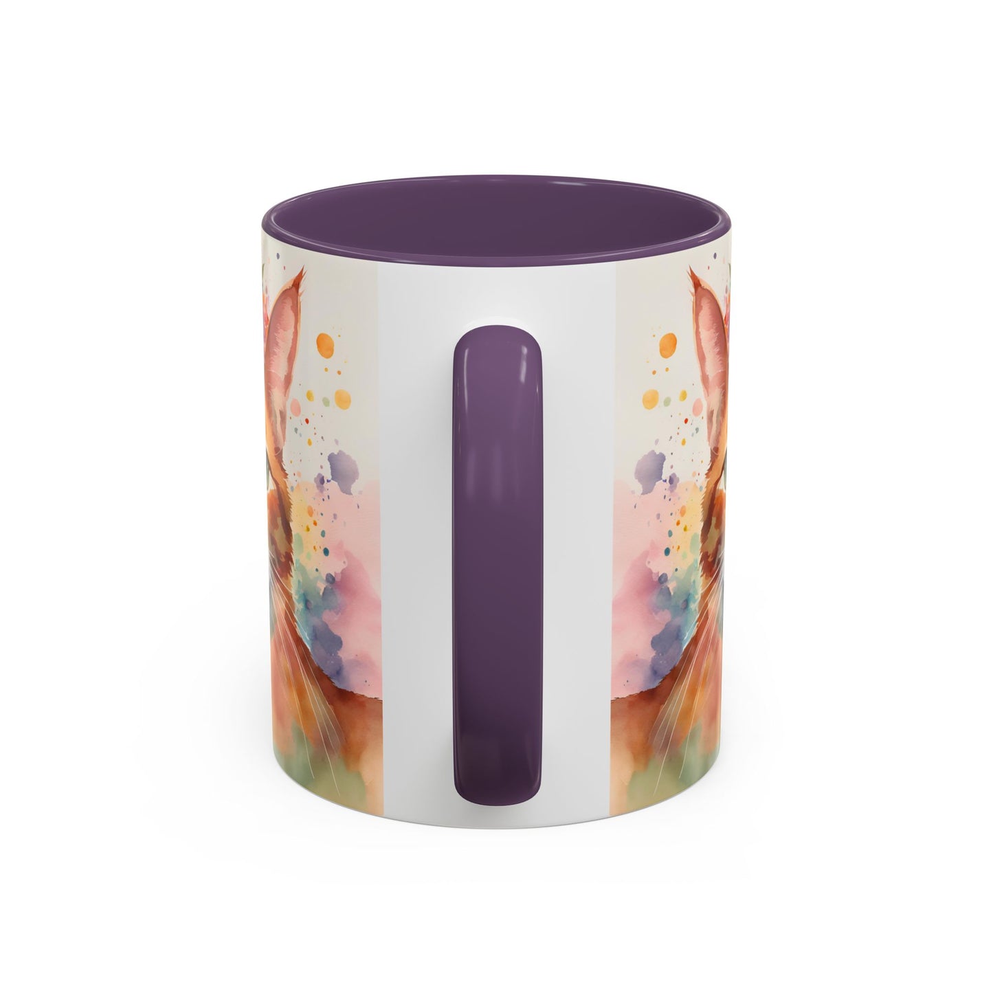 Floral Ginger Cat 02 Accent Coffee Mug - 11oz Perfect for Cat Lovers & Gifts