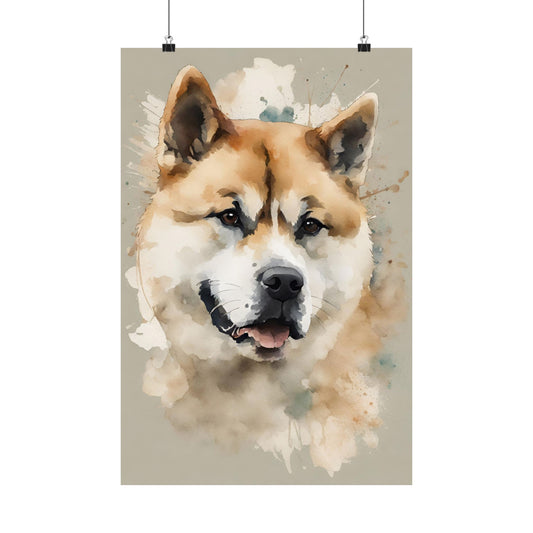 Dogs Japanese Akita 02 Matte Vertical Poster