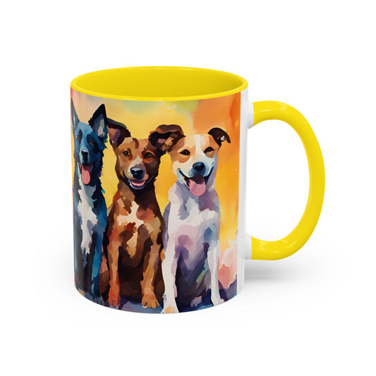 Multicoloured Doggies 3 Accent Mug 11oz