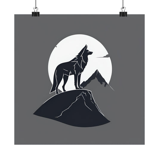 Lone Collection Wolf 2 Matte Square Posters