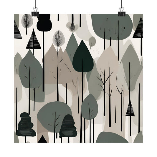 Lonely Forest 17 Matte Square Posters